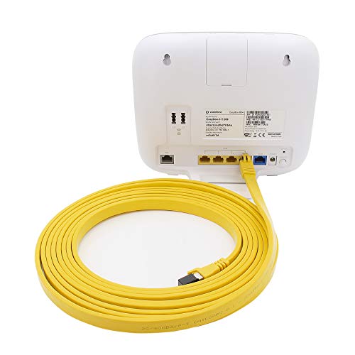 Câble patch Cat8.1 plat jaune 5m pour un réseau haut de gamme