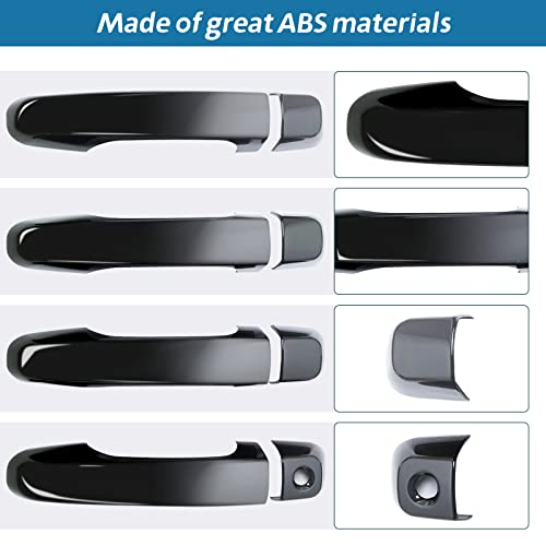 Door Handle Cover Trim Compatible with Toyota 4Runner 4WD N280 Prado J150 2010-2022 2021 2020 2019 2018 2017 Exterior Door Handles Glossy Black Car Styling Accessories No Smart Key Holes 8PCS ABS by BENXUTO - Image 4
