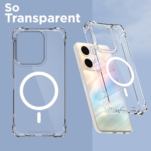 Image of Pikkme Back Cover for Oppo A5x Mag-Safe Shockproof PC + TPU Protective Case Magnetic Support Bumper Case (Transparent Mag-Safe)