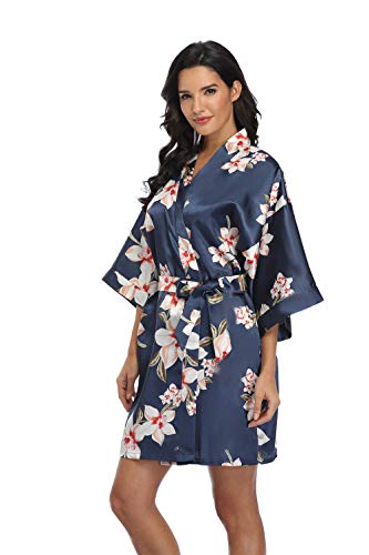 Image of Women's Pure Short Silky Robes Bridesmaid Bride Party Satin Robes Sleepwear