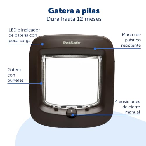 Puerta para gatos de microchip impermeable interior marrón 7