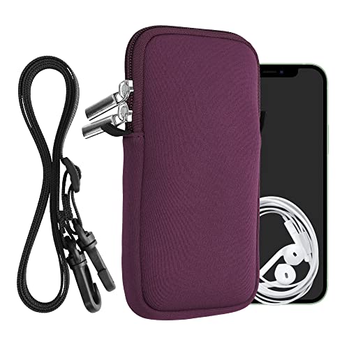 kwmobile Housse de Protection Universelle pour Smartphone XXL - 7' - Pochette Protection téléphone Portable en néoprène avec Collier Ajustable - Bordeaux foncé