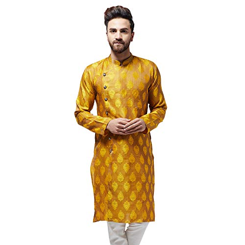 Sojanya (Since 1958 Men'S Jacquard Silk Only Long Kurta