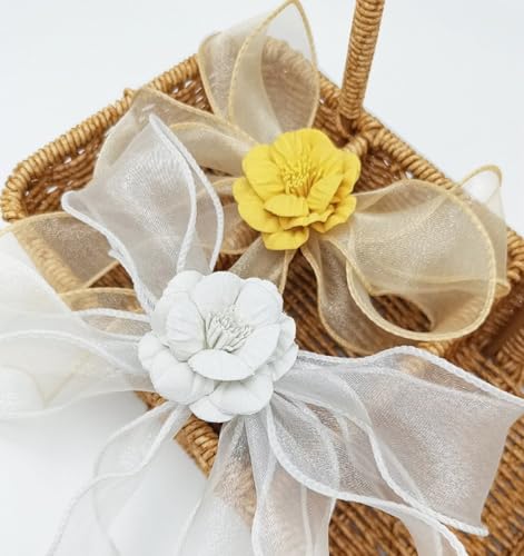Alzapaños de flores para cortinas blancas OUdini juego de 2 piezas para salón 3