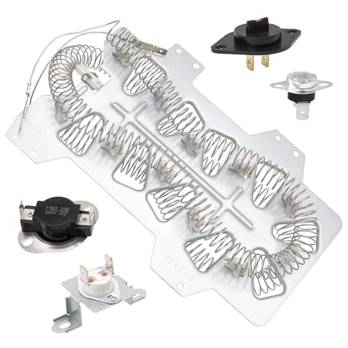 Dryer Heating Element Kit Fit for Samsung DV405ETPAWR/AA DVE45T3400P/A3 DVE45R6100P/A3 DVE45N5300W/A3 DVE45R6100C/A3 DVE45T6000W/A3 DVE45R6100W/A3 DVE45T3200W/A3 DVE45T3400V/A3