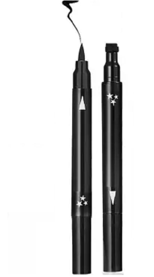 Eyeliner Stamp Pen Winged Eyeliner Tool, 2 in 1 Long Lasting Black Liquid Liner for Women Girls Wing Stencil Pens for Eye Make-Up Waterproof and Smudge Proof Eye Liner Guide Aid for Beginner-image-3