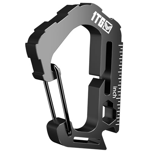 Heavy Duty MOLLE Gear Clip, 304 Stainless Steel Metal Connector for 1" & 1.5" Webbing, 7-in-1 EDC Multi-Tool (Wrench, Ruler, Opener), Secure Attachment for Vests, Backpacks & Dog Leash