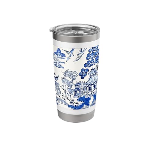 Blue Willow Asian Pattern chinoiserie Stainless Steel Insulated Tumbler