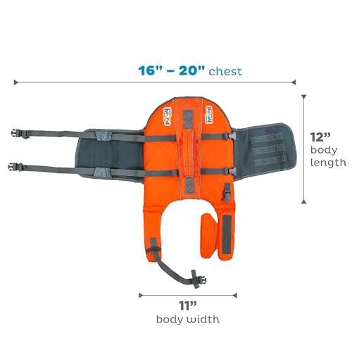 Outward Hound Granby Splash Orange Dog Life Jacket, Small - Image 3