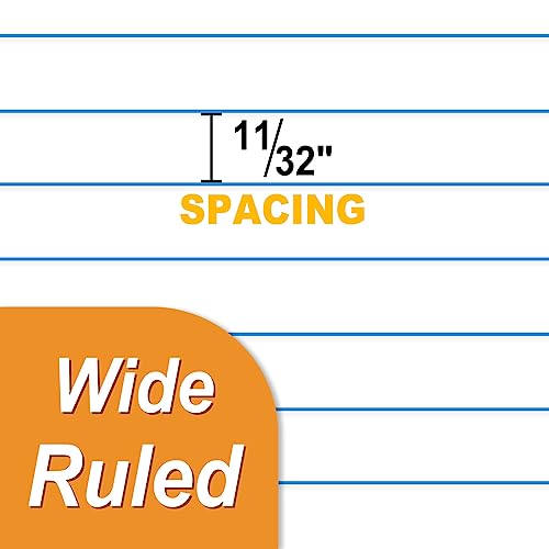 image for SUNEE Loose Leaf Paper, 450 Sheets, 3 Pack Wide Ruled Paper, 8 x 10-1/