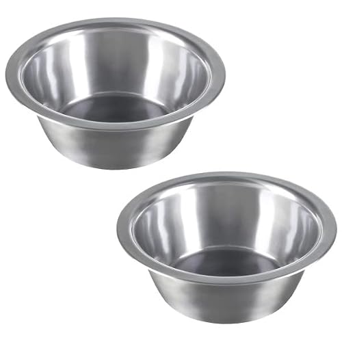 image for Set of 2 Stainless-Steel Dog Bowls - Cage, Kennel, and Crate Hanging P