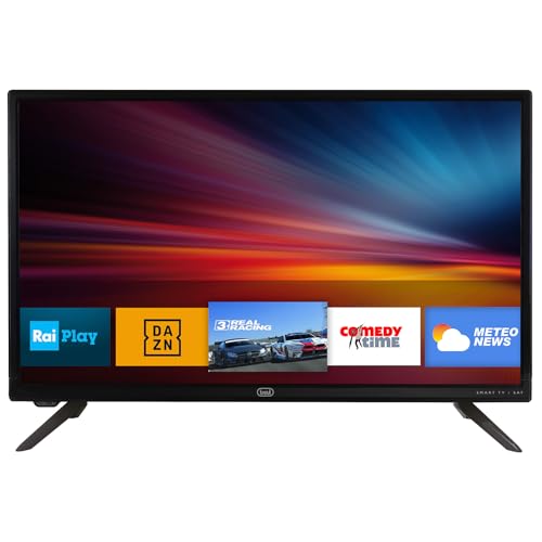 Trevi LTV 2410 SMART Smart TV Android Portatile 24', Decoder Digitale Terrestre e Satellitare, USB, HDMI, Alimentazione a Corrente e Presa Accendisigari 12V, Ideale per Viaggi e Campeggio
