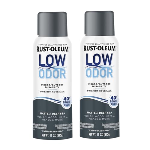 Image of Rust-Oleum Low Odor Premium Spray Paint, 11 oz, Matte Deep Sea, 2 Pack