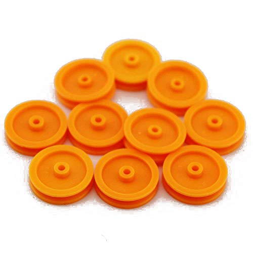 Nw Hole Red Plastic Belt Pulley For Diy Rc Toy Car Mini Belt Pulley Reduction Gears (10 Pcs 2X17Mm) #TOP7