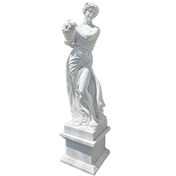 KA53☆花かごを持つ乙女☆ ヴィーナス像 彫刻 オブジェ 美術品 インテリア イタリア製乙女像（ガーデン オーナメント） 花かごを持つ乙女