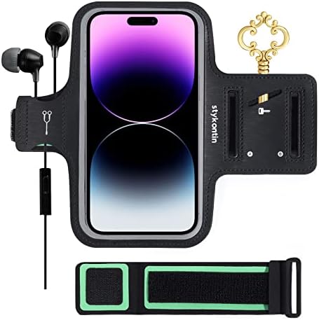 stykontin sweatproof Running Outdoor Sport Armband ；Outdoor Sports Multifunctional Armband, Compatible with iPhone 11 Pro Max 11 XS XR 8, Galaxy S20 S10 S9 Plus for Men & Women (Black)