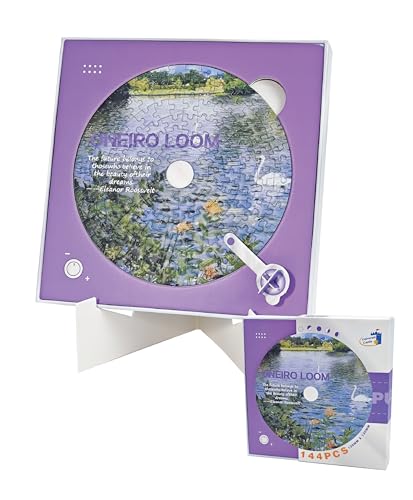 Universal Castle Rompecabezas Mini de 144 Piezas Rompecabezas Meditativo en Forma de CD, Citas Motivacionales & Arte Escénico, con Estuche para Exhibición, Regalo Inspirador (Oneiro Loom)