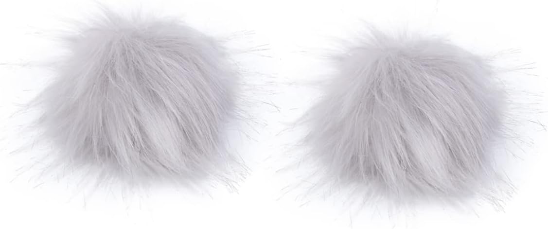 Holibanna Imitation Raccoon Fox Ball Detachable Pompom Balls Plush Faux Pom Poms Balls Faux Ball Artificial Ball