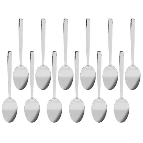 12 PCS Long handled ice tea spoon, cocktail stir spoons Silver Demitasse Coffee Spoons Stainless Steel Mini Coffee Spoons Mini Teaspoons Sugar Spoons