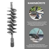 BAUSTER® Miotła do komina, z drutu stalowego sprężynowego, elastyczna miotła do komina, szczotka do kominka, środek do czyszczenia komina, murowany kominek, różne rozmiary, akcesoria do pieca na drewno i kuchenka węglowa (25 mm)