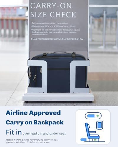 Image of Hynes Eagle Carry on Backpack 38L Large Travel Backpack for Women Flight Approved Weekender Bag Laptop Backpack Men 15 inches Dark Blue