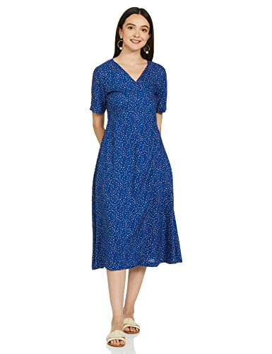 Image of Amazon Brand - Symbol Women's Rayon One Piece Midi Length Wrap Dress (Available in Plus Sizes)