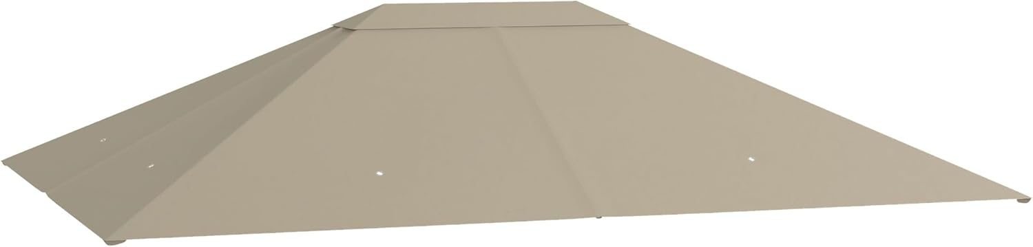 10' x 13' Gazebo Canopy Replacement, Outdoor Gazebo Cover Top Roof Replacement with Vents and Drain Holes, (TOP COVER ONLY), Khaki
