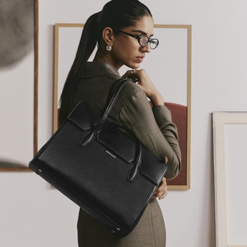 Image of Miraggio Clea 14 Inch Laptop Tote Bag For Women Office Use | Office Tote Bag With Padded Laptop Sleeve And Zipper Closure | Stylish Totes