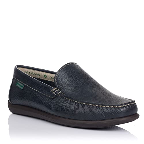 Mocasín Kiowa de piel para hombre PITILLOS 40340 en color marrón con suela de goma flexible