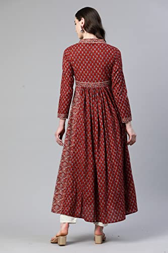 Image of Vbuyz Women's Alia Cut Anarkali Cotton Kurta