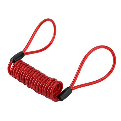 Locking Cable Motorcycle Disc Lock Pvc Anti Theft Motorcycle Disc Brake Lock Reminder Coil Cable Warning Rope Red