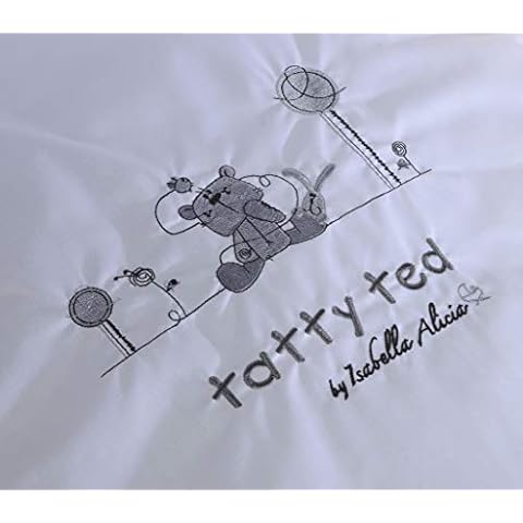 Isabella Alicia Silver Tatty Teddys Moses Basket Blanket, 0.2 kg Cover