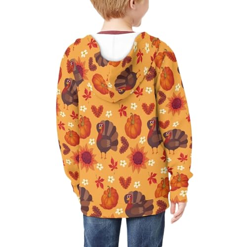 Image of Coloranimal Unisex Girls Boys Long Sleeve Casual Hoodies & Sweatshirts Tops Kids Zip Up Jacket Coat Age 6-16 Year