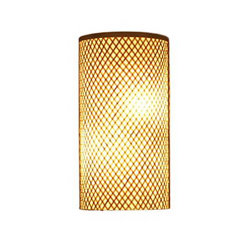 Appliques Murales Creuses À Encastrer De Style Chinois Pour Îlot De Cuisine, Éclairage De Salle À Manger E27 Appliques Murales Créatives À Abat-jour En Bambou Simple Pour Luminaire Mural De Salon, 9.4