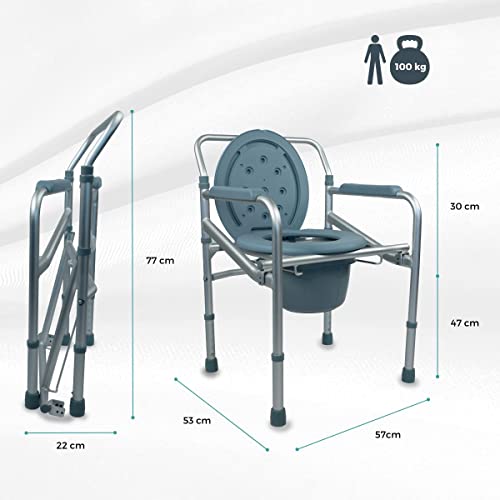 Chaise wc percée pliante Mobiclinic Mar en aluminium - 2