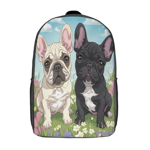 Sac à dos enfant bouledogue français pour l'école primaire et pique-nique