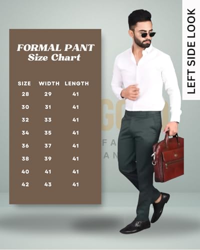 Image of Men's Slim Fit Formal Trouser for Regular Fit