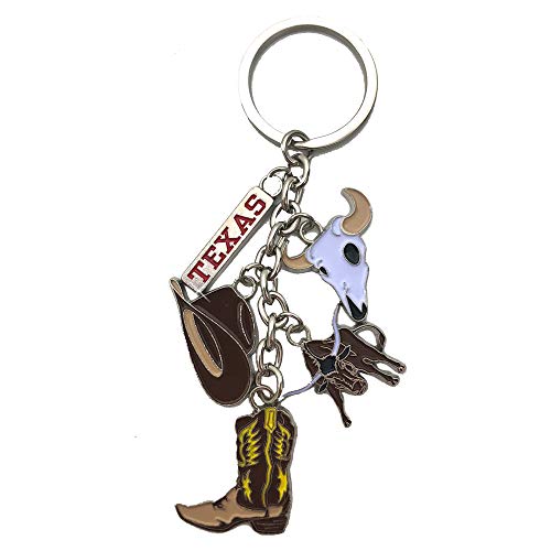 CityDreamShop American Cities and States Metal Quality Keychains (Texas), 4 Inches
