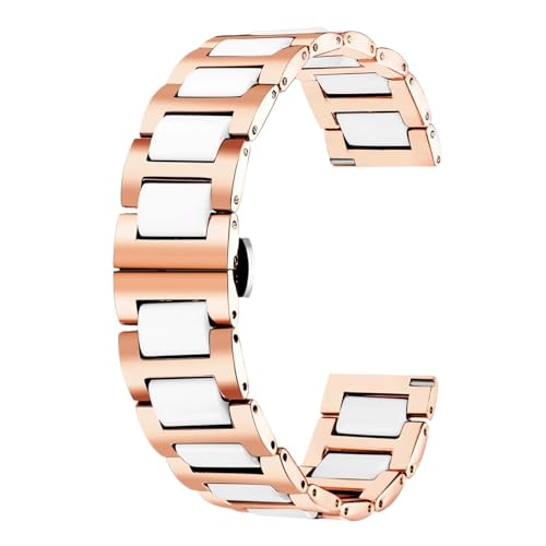 [QAICHFKS] Galaxy Watch 7/6/5/4�p 22mm 20mm �E�H�b�`�o���h (Rose gold white,22mm watchband)