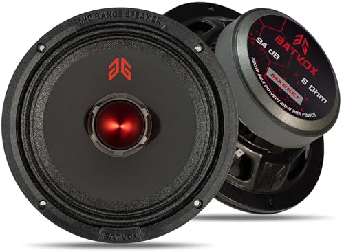Image of MX65E1 Loudspeaker 6.5 Inch Midrange 400 Watts 6 Ohms Red Bullet, Premium Quality Audio Door Speakers for Car or Truck Stereo Sound System, Black (2 Speakers)