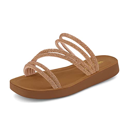 CUSHIONAIRE Women's Athena rhinestone sandal +Memory Foam