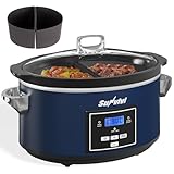 SUNVIVIPRO Programmable Slow Cooker, Multi-Cooker with 2 in 1 Silicone Slow...