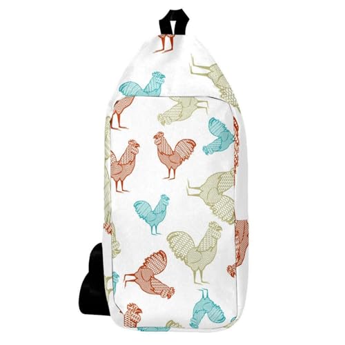 Sac à dos coq multicolore sacoche bandoulière homme femme