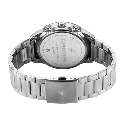 Image of Fastrack Overdrive Quartz White Round Dial Men's Watch | Stainless Steel Strap Material | Watches for Men Analog - 3332KM03