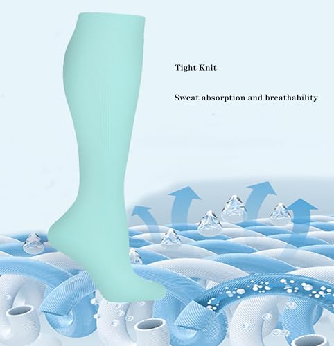 Image of Women's Knee High Compression Socks for Running Work Support Nurses Pregnancy Travel,Colorful Over The Calf Socks,#W402
