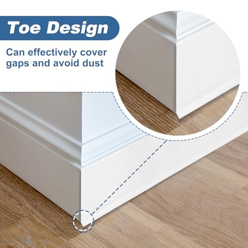 Moldura autoadhesiva para paredes en rollo flexible de PVC gris para cubrir rodapiés 5