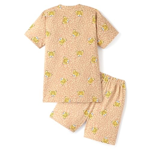 Image of Pure Cotton Half Sleeves Printed T-Shirt & Shorts Set Set | Shorts Set for Kids | Clothing Set for Kids | Summer Set for Kids | Kids Nightwear Multicolor and Sizes