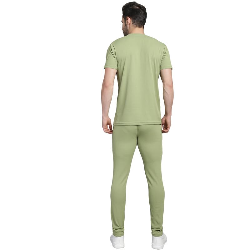 Image of Mack Jonney Solid Polyester Lycra Casual Style Half Sleeves Co-Ord Set Trackuit For Men-P-MACK52989-Box T D10 2
