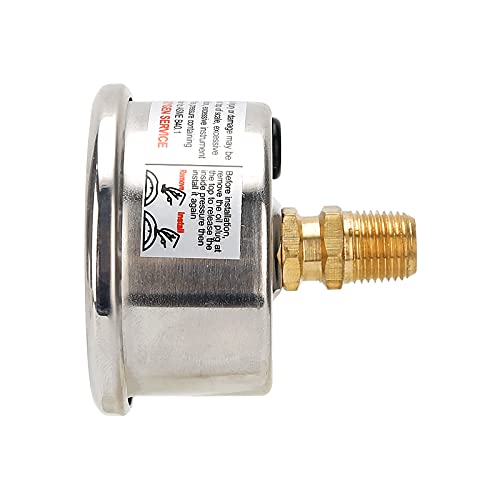Solimeta S11001 1.5 Inch Dial Size, Oil Filled, Fuel Pressure Gauge 1/8 Npt, Inline Fuel Pressure Gauge, Automotive Replacement Fuel Pressure Gauge thumb #2