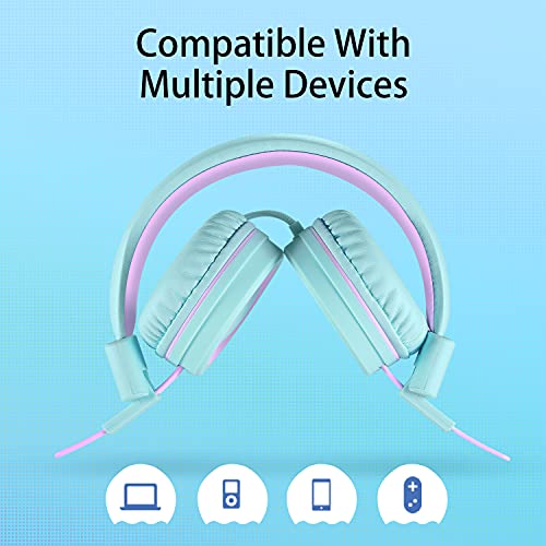 POWMEE P10 Kids Headphones with Microphone Stereo Headphones for Children Boys Girls,Adjustable 85dB/94dB Volume Control… - Image 6